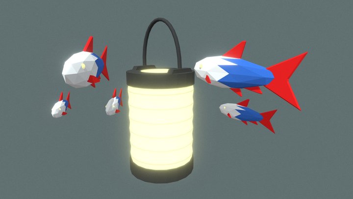 Lantern And Fish 3D Model