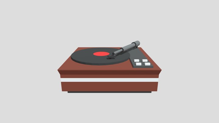 Low Poly Record Player 3D Model