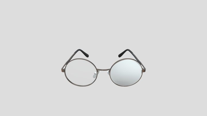 Round Optical Eyeglasses 3D Model