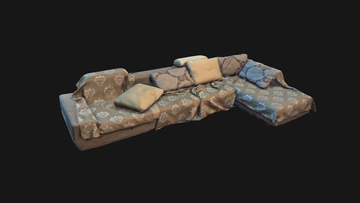 Messy sofa 3D Model