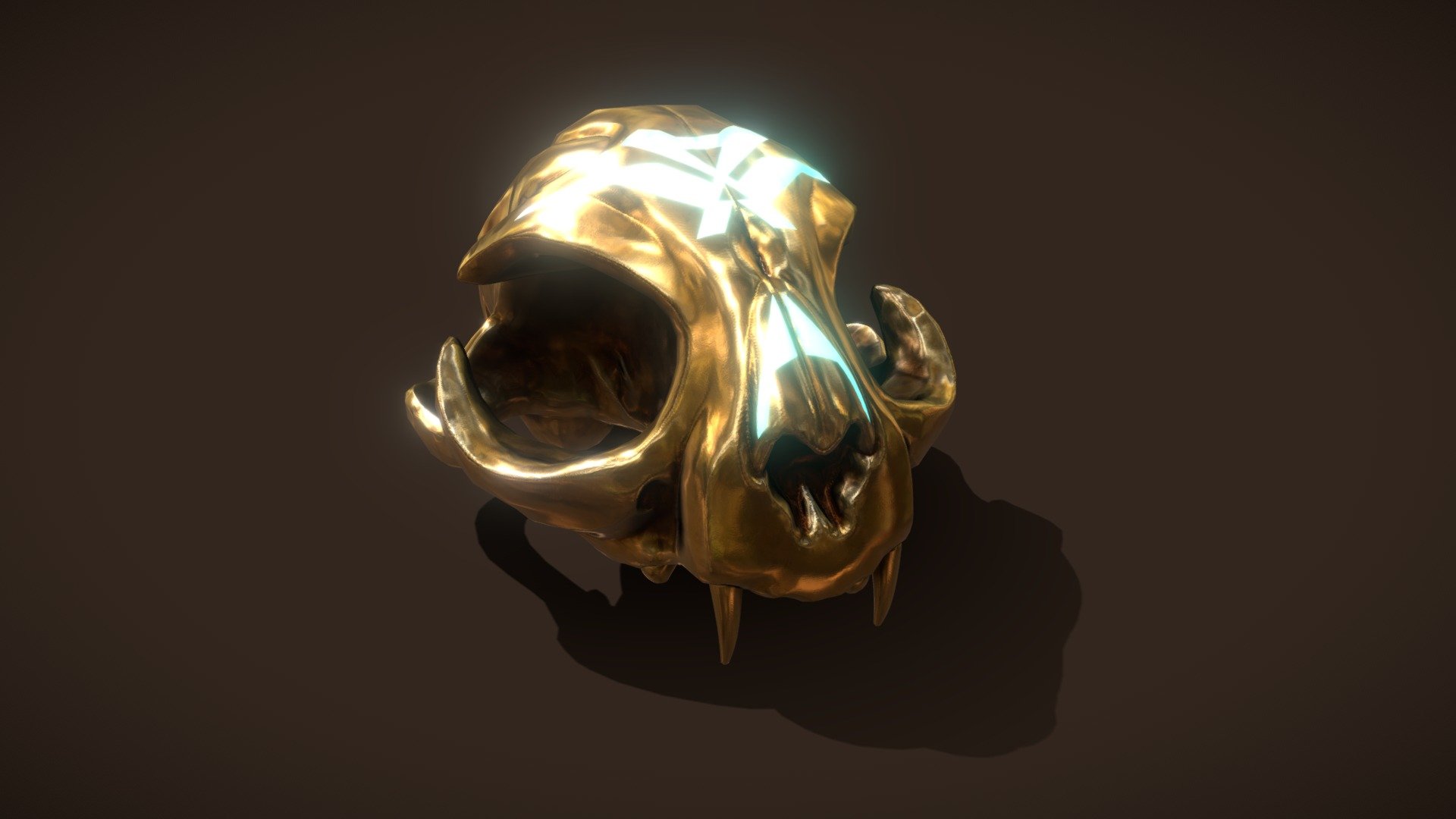 Gold Cat Skull Relic