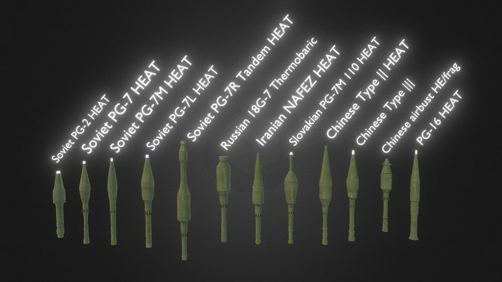 RPG AMMO VARIANTS NAMED - 3D model by calp1 [e04c776] - Sketchfab