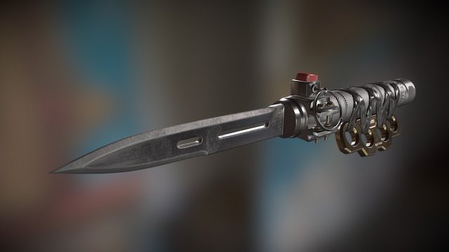 PBR Ballistic Knife 3D Model