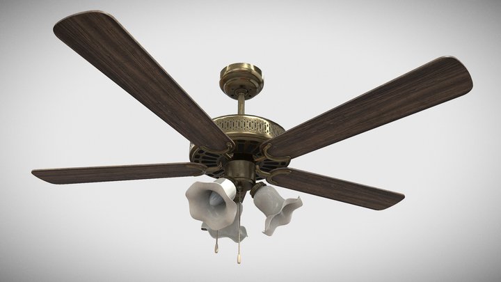 Ceiling Fan with Light 3D Model