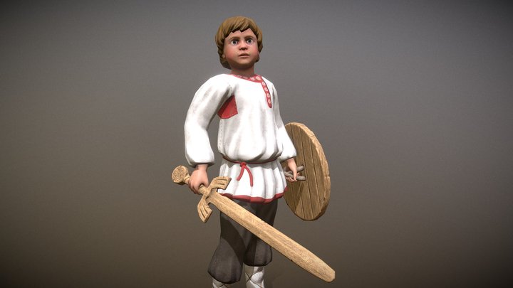Peasant (Villager) Boy 3D Model