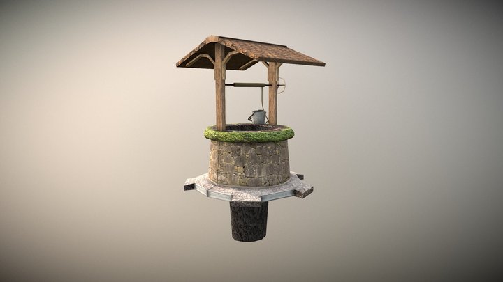 Low-Poly Water Well 3D Model