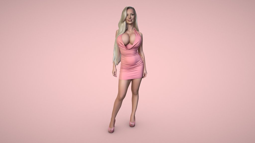 Pink Halter Dress Portrait