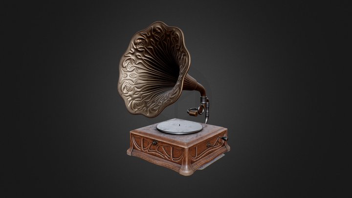 Retro Phonograph 3D Model