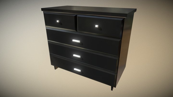 Black Dresser: Household Props Challenge Day 16 3D Model