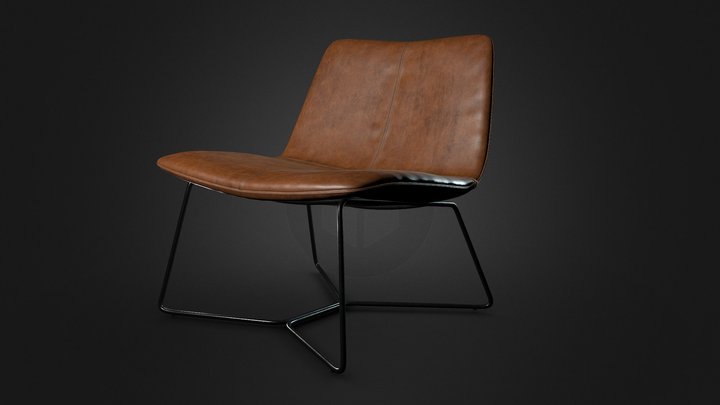 Slope Leather Chair 3D Model