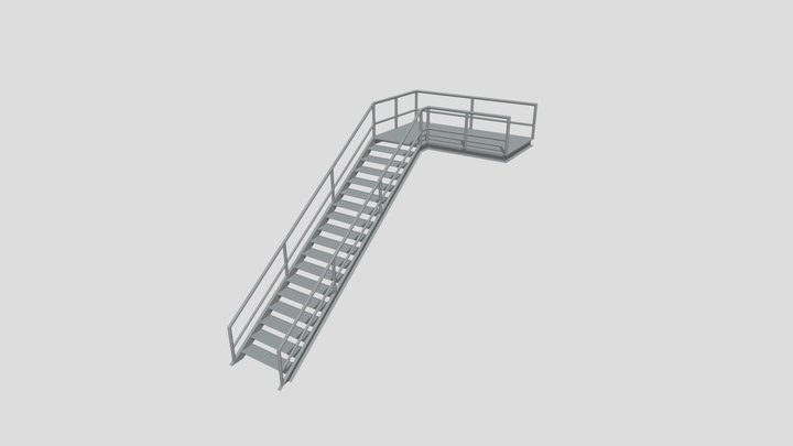 INDUSTRIAL STAIR-RIGHT 3D Model