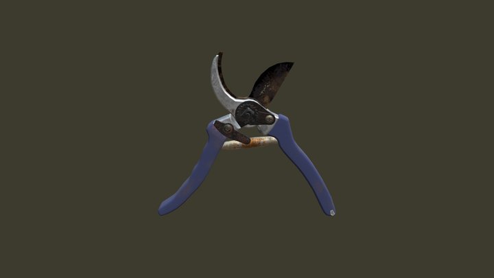 Weathered Secateurs 3D Model