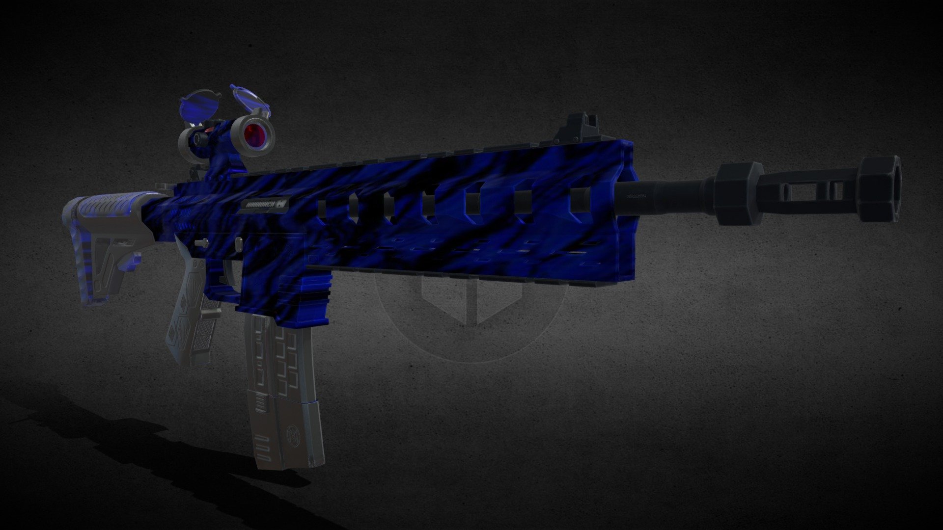 FRKN-24 Assault Rifle Blue Camo - 3D model by Kevin Mesesan 3D ...