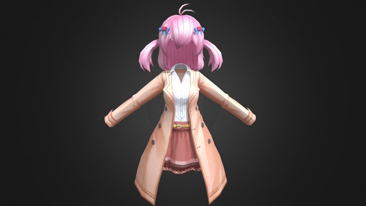 Stylized Anime Female Dress 3D Model