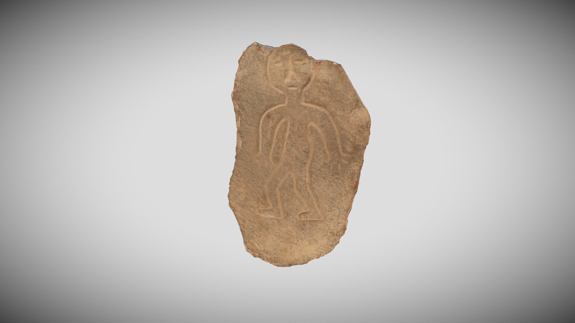 Dalle gravée au motif anthropomorphe