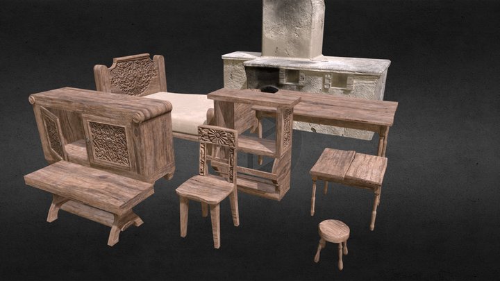 Baba Yaga - Izba Furniture 3D Model