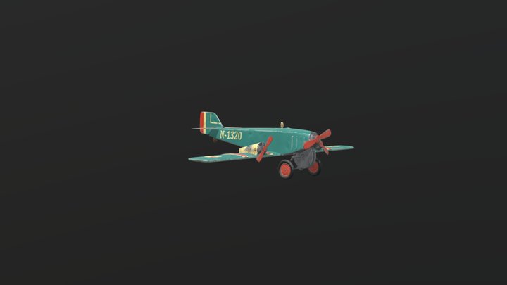 Vintage Airplane Toy 3D Model