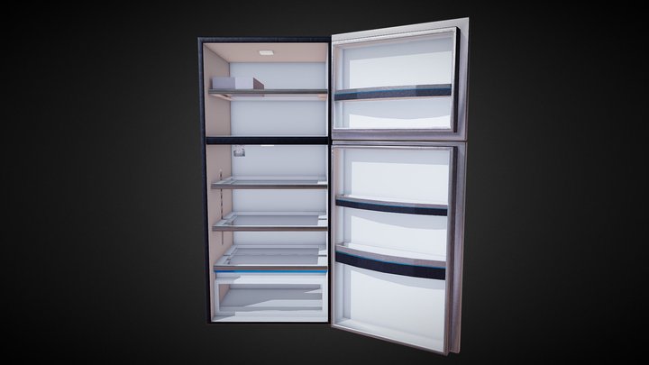 Modern Refrigerator 3D Model
