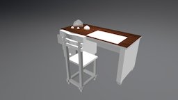 Table and Chair 3D Model