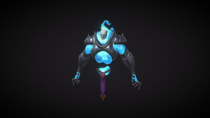Ice Skeleton Warrior 3D Model