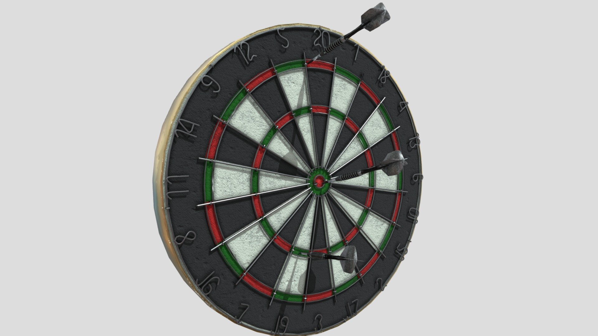 Dart Board with Three Darts 🎯 - Download Free 3D model by Glowbox 3D ...