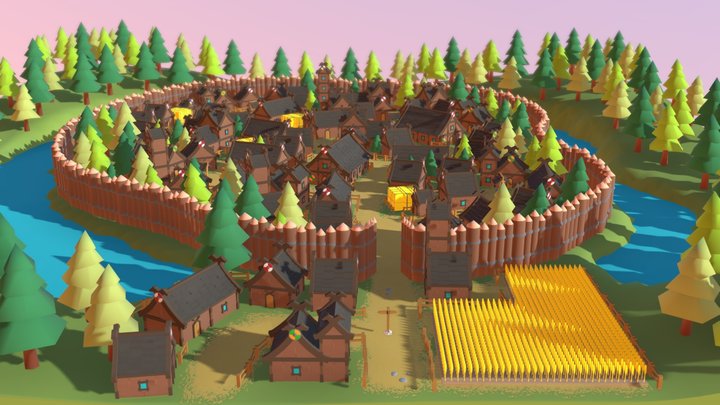 Nordic Village 3D Model