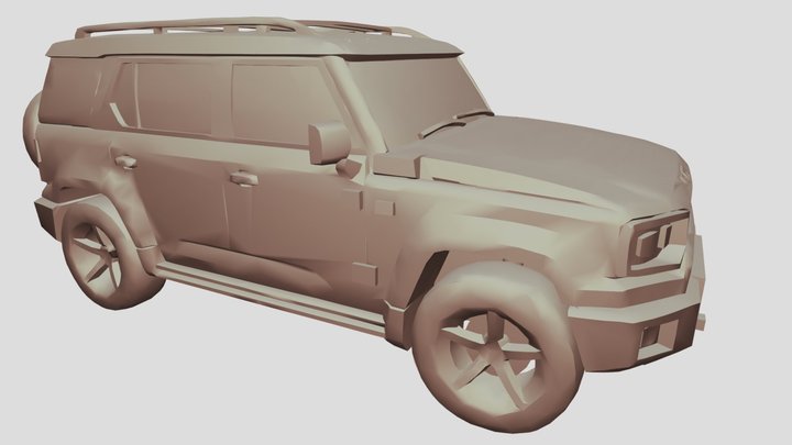 A silver SUV vehicle 3D Model