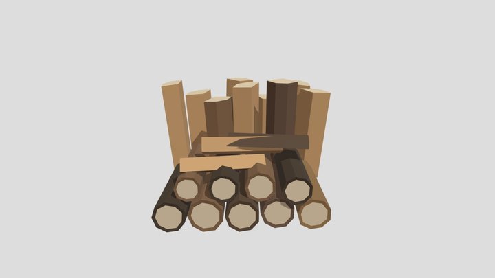 Woodpile - Low Poly Medieval, CC0