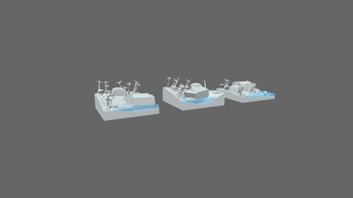 Diorama Blockouts - Beachhouse 3D Model