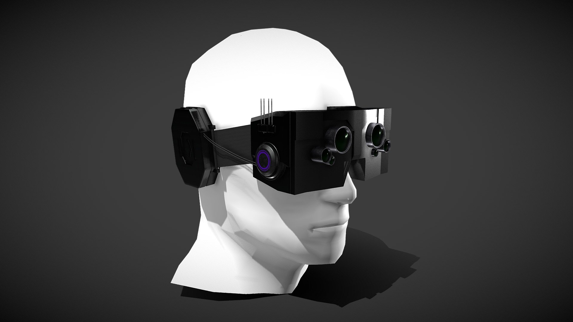 Cyberpunk glasses 3d model (120) фото