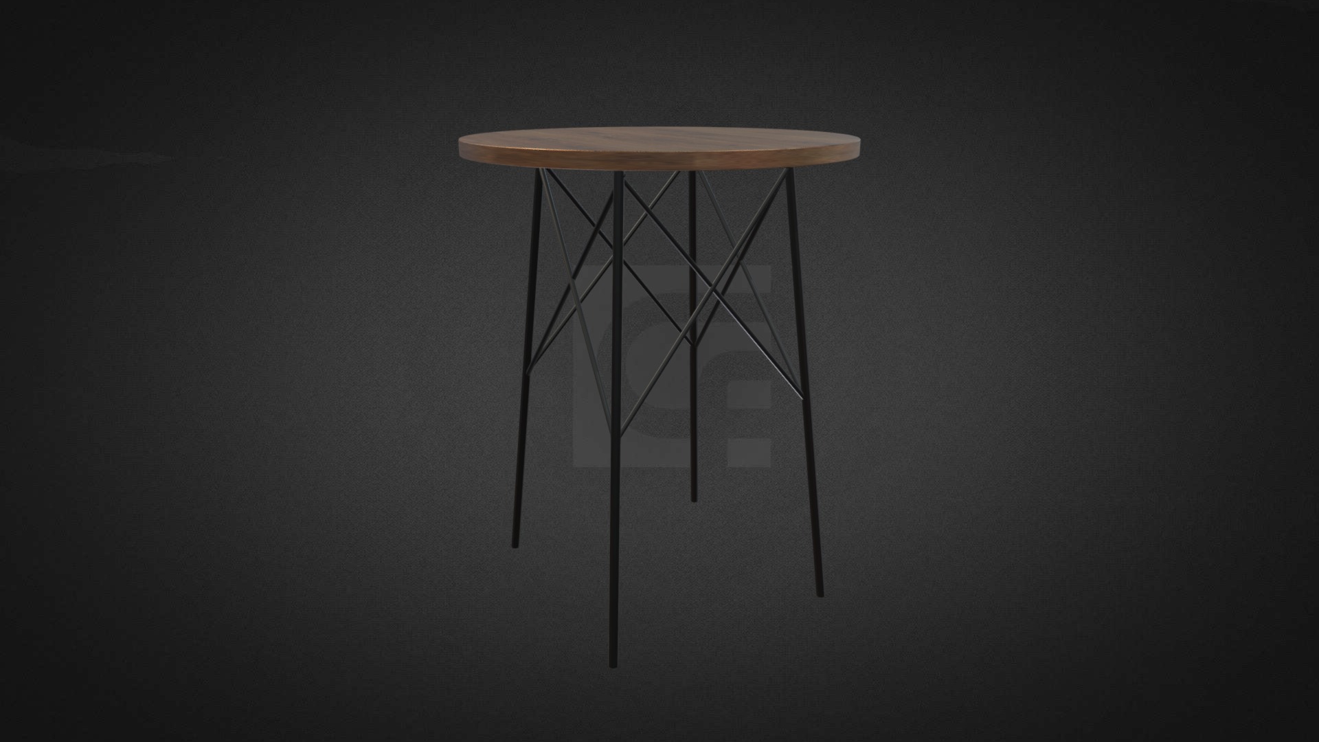 3D model Eiffel Dining Table Hire - This is a 3D model of the Eiffel Dining Table Hire. The 3D model is about a table with a chair.