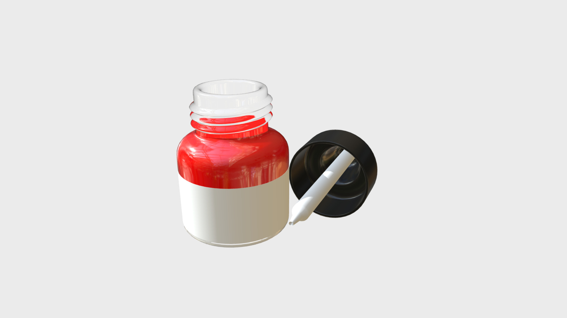 3D model Open dropper bottle - This is a 3D model of the Open dropper bottle. The 3D model is about a jar of jam.