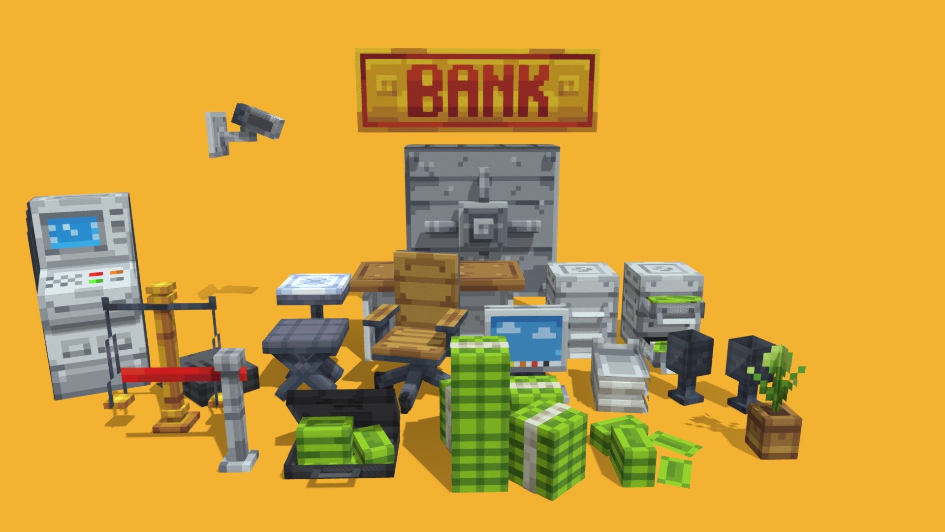 Furniture Bank 3D model by Magic Store (magicstore) [e074886