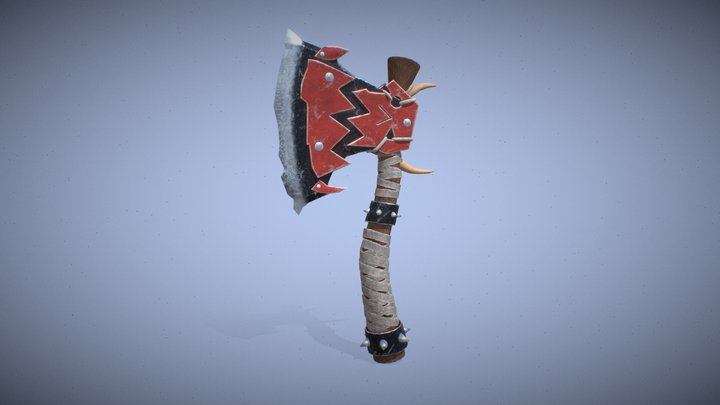 Stylized ork axe asset 3D Model