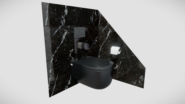 Wall Mounted Toilet 3D Model