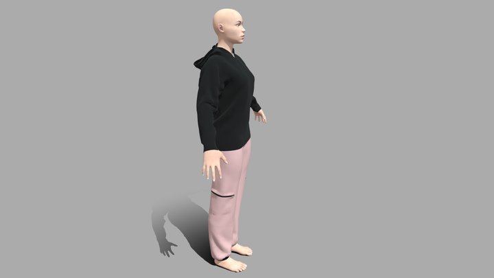 black hoodie and pant 3D Model