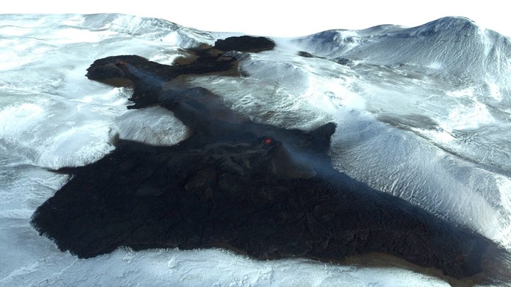 Geldingadalir volcanic eruption 08.04.2021 3D Model