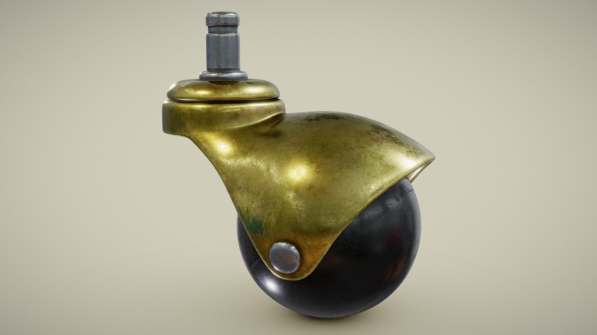 Round Ball Caster Wheel Buy Royalty Free 3D model by romullus