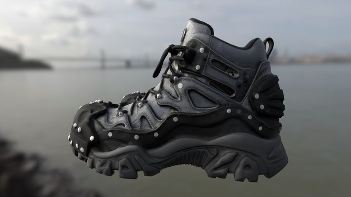 Armored Mid-Cut Sneakers 3D Model