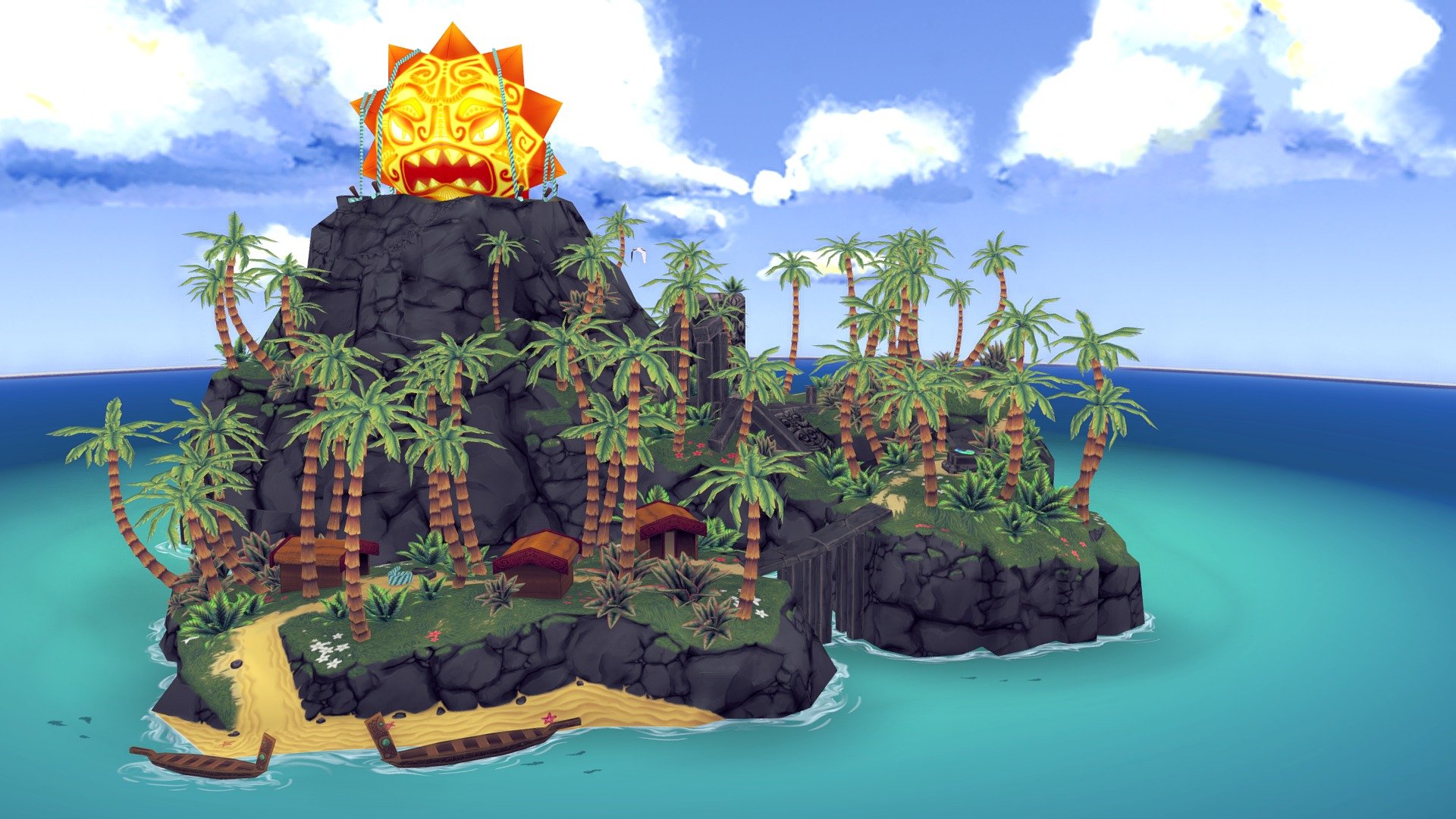 Low Poly Hand Painted Maori Island - Finished Projects - Blender