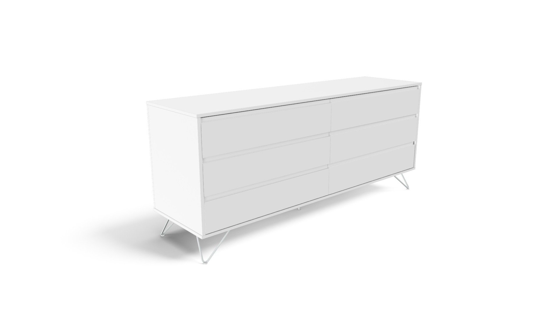 Elona Wide Chest Of Drawers, White Gloss