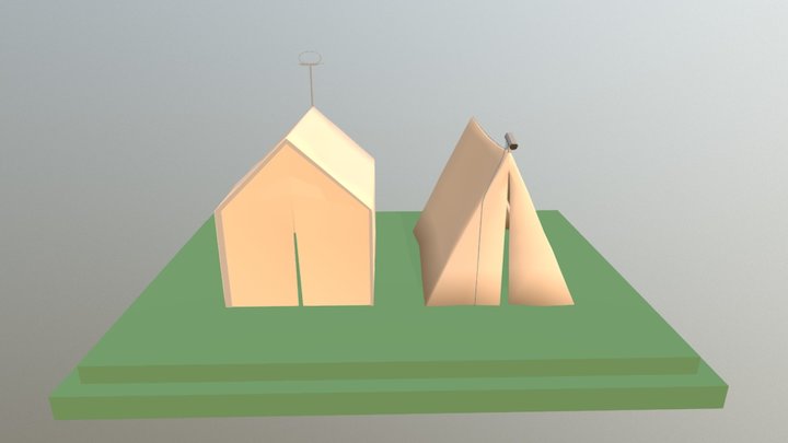 Low poly Tents 3D Model