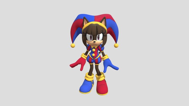 Harlequin Kitten Pomni 3D Model