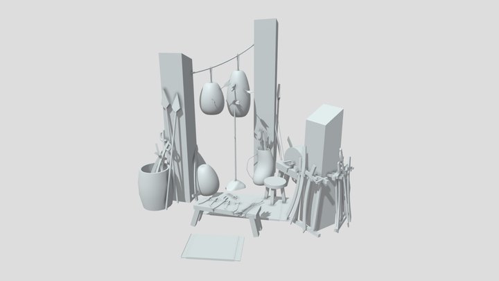 DAE Bazaar - Blockout 3D Model