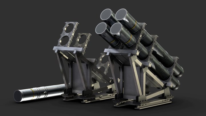 Exocet Missile Launcher 3D Model