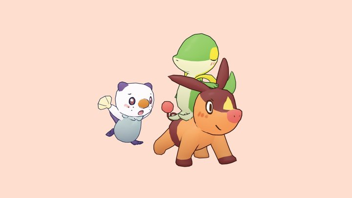 Unova Starters 3D Model