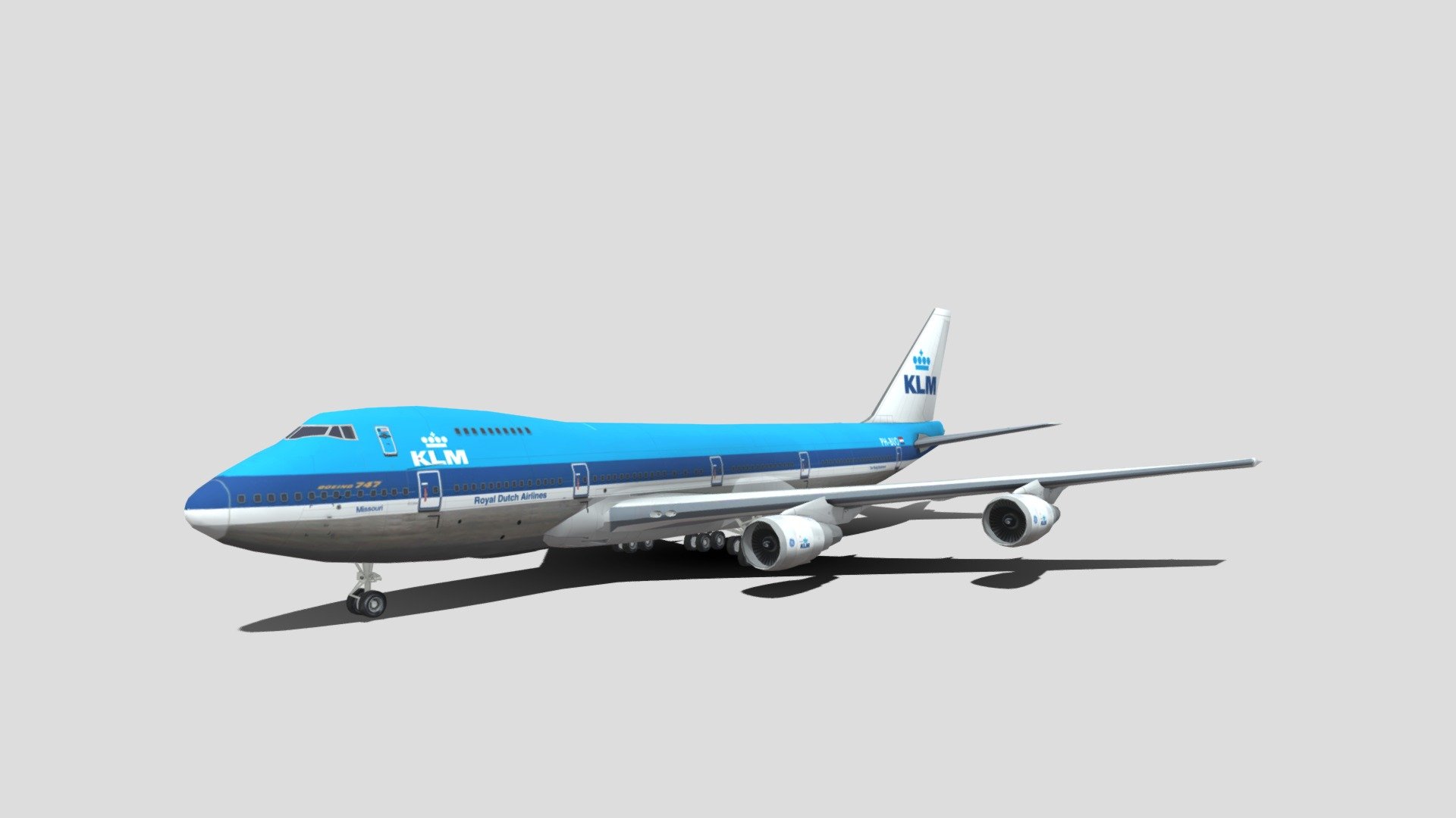 Klm 747 - Download Free 3D model by zairiq zairiq 8