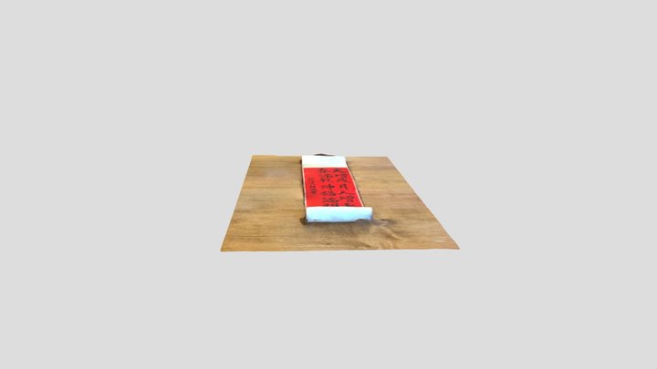 Scroll with Chinese Calligraphy 3D Model