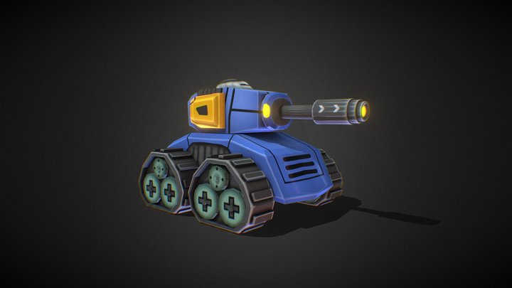 Low Poly Tank 3D Model