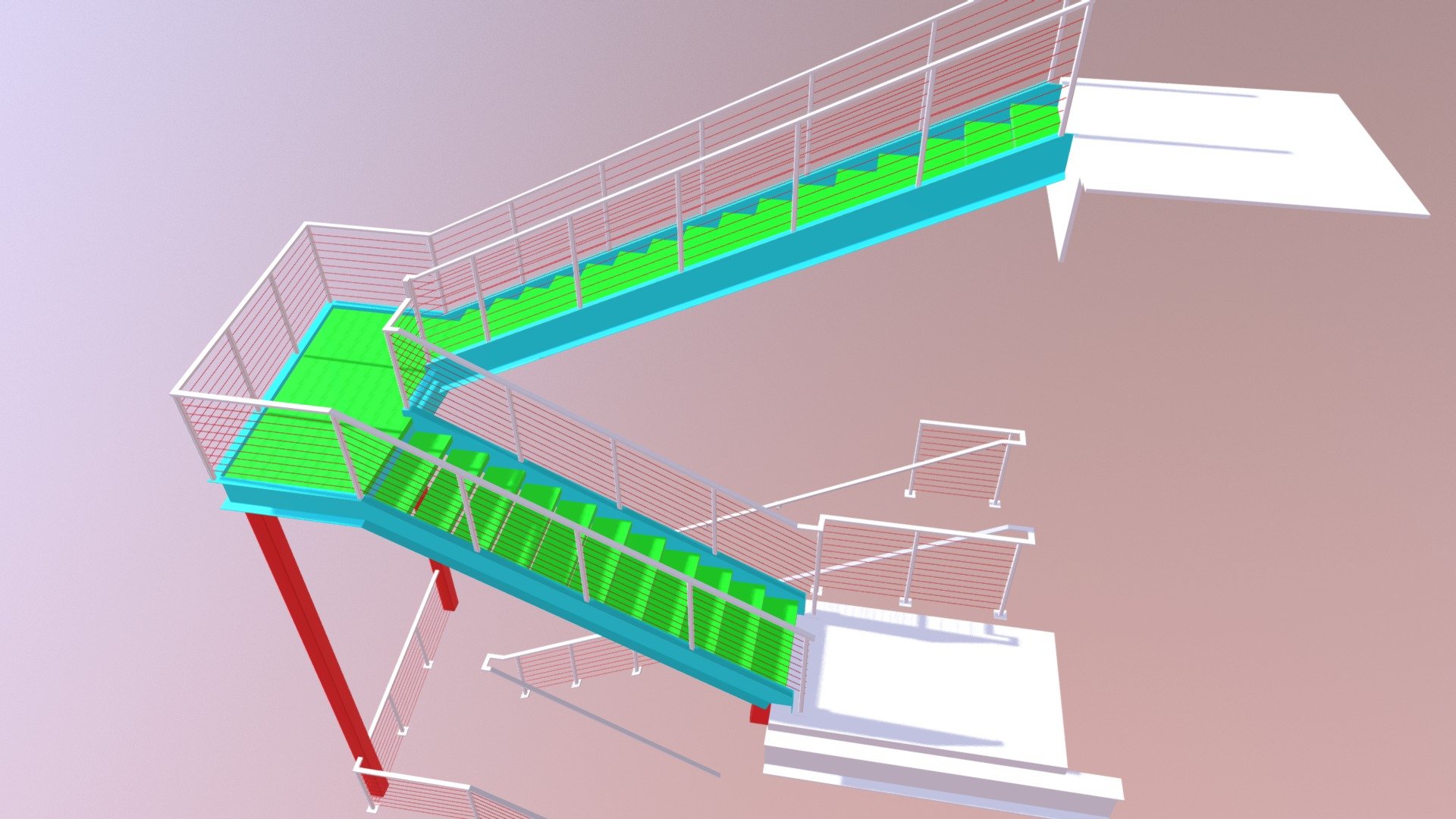 Cable Railing - 3D model by JD Stairs (@Jkwebster14) [e08c868] - Sketchfab